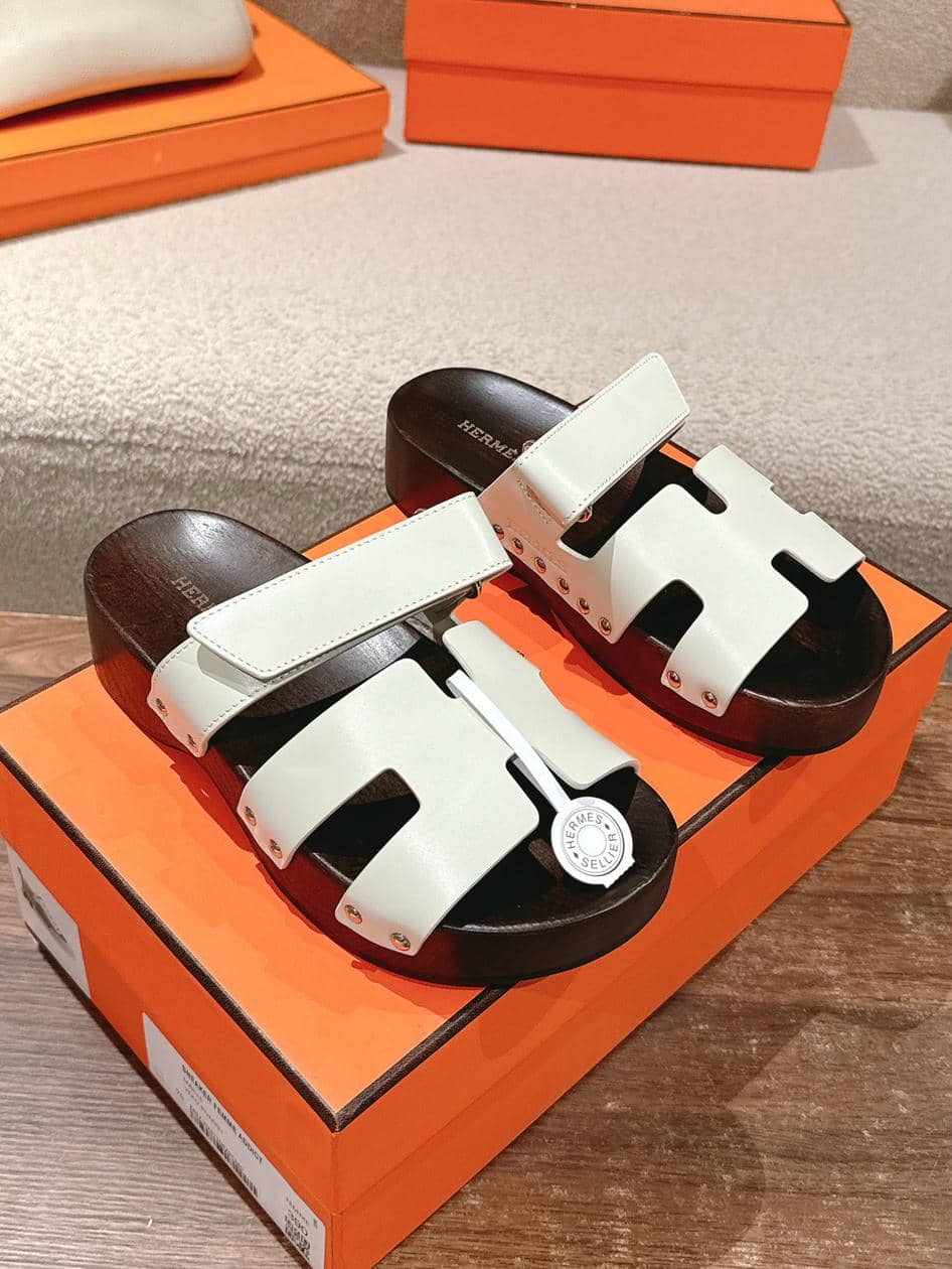 Hermes wooden sole sandals-8